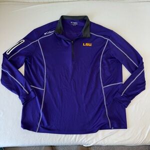 Men’s Columbia Golf LSU Quarter Zip Pullover